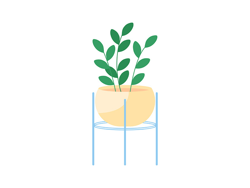 Indoor house plant semi flat color vector object