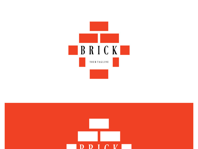 creative brick logo designs for buildings, architectural buildings, civil engineering, building materials shops