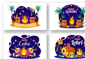 12 Happy Lohri Festival Illustration
