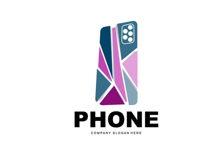 Smartphone Logo, Communication Electronics Vector, Modern Phone Design, For Company Brand Symbol