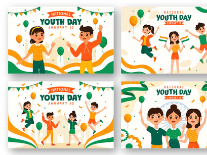 12 International Youth Day of India Illustration