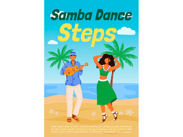 Samba dance steps poster flat vector template preview picture