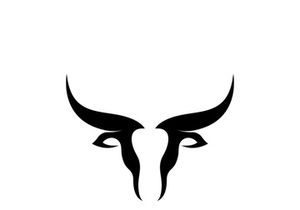 Bull head horns logo design.