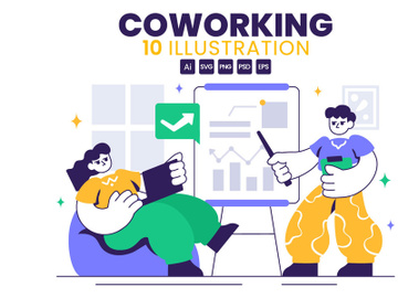 10 Coworking Business Illustration preview picture