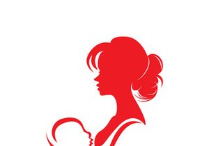 Beauty Lactating Mom Baby logo illustration