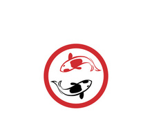 Koi fish logo template. Creative vector symbol