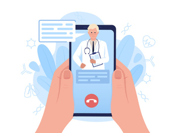 Telemedicine service via smartphone illustration preview picture