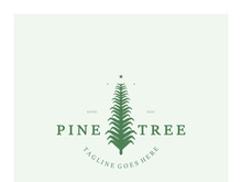 simple pine or fir tree logo,evergreen.for pine forest,adventurers,camping,nature,badges and business.vector