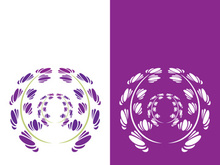 Fresh lavender flower logo vector flat design