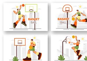 9 Playing Basketball Illustration