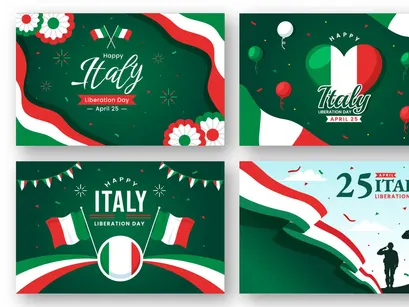 12 Happy Italy Liberation Day Illustration