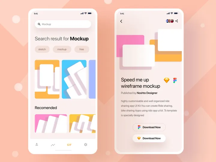 UI Kit Mockup platform iOS Screen Concept
