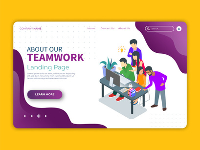 Business Teamwork Landing Page Illustration