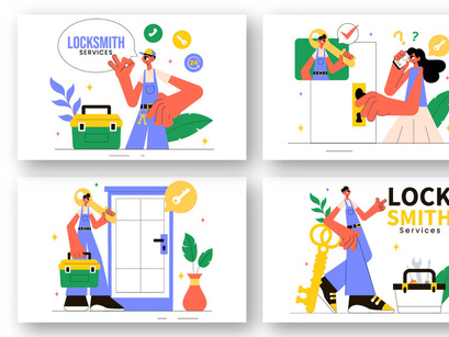 9 Locksmith Service Illustration