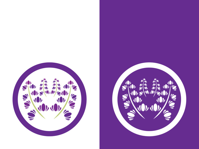 Fresh lavender flower logo vector flat design