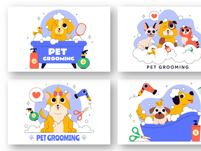 10 Pet Care and Grooming Illustration