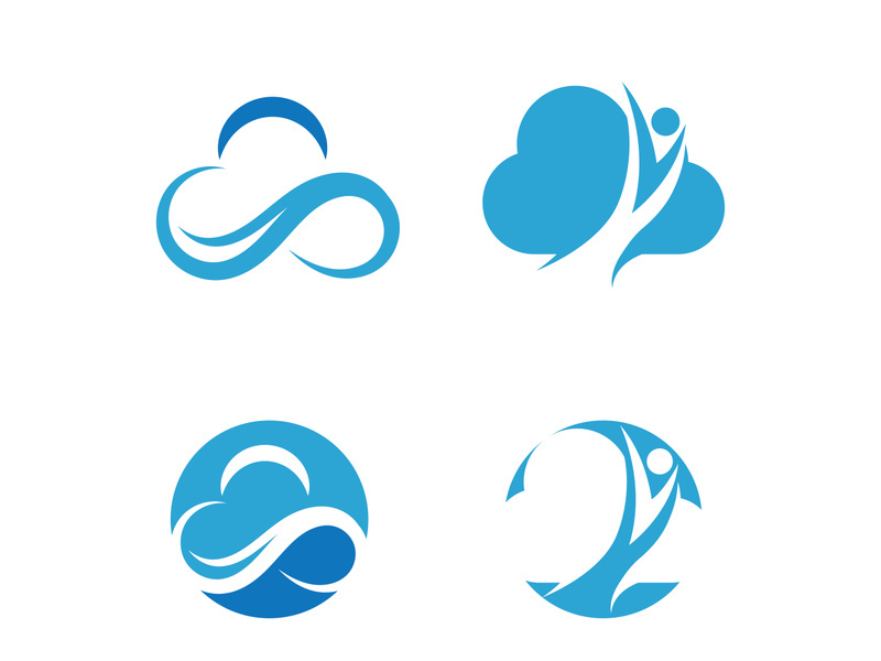 Blue cloud icon logo vector