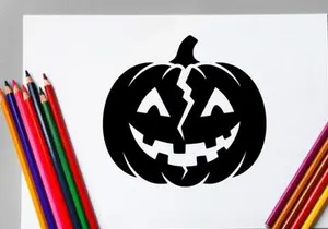 Halloween Jack-o'-Lantern with Carved Face for Fall Decor