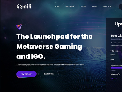 Gamili - Metaverse Gaming Launchpad Web 3.0