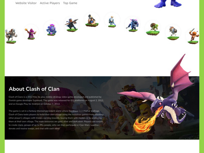 Clash of Clan gaming Web Page