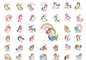 Unicorn rainbow cartoon magic