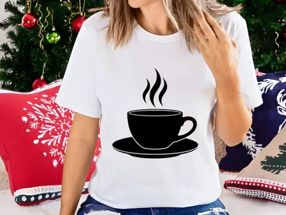 Steaming Coffee Cup Silhouette - Hot Beverage Icon