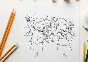 Children eating ice cream happy summer day vector illustration