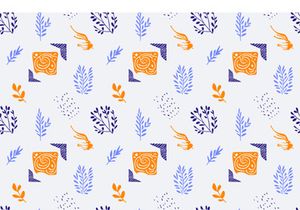 Botanical Bliss Scandinavian Plant Doodle Pattern