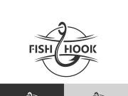 Hook Fishing logo simple and modern vintage rustic vector design style template illustration