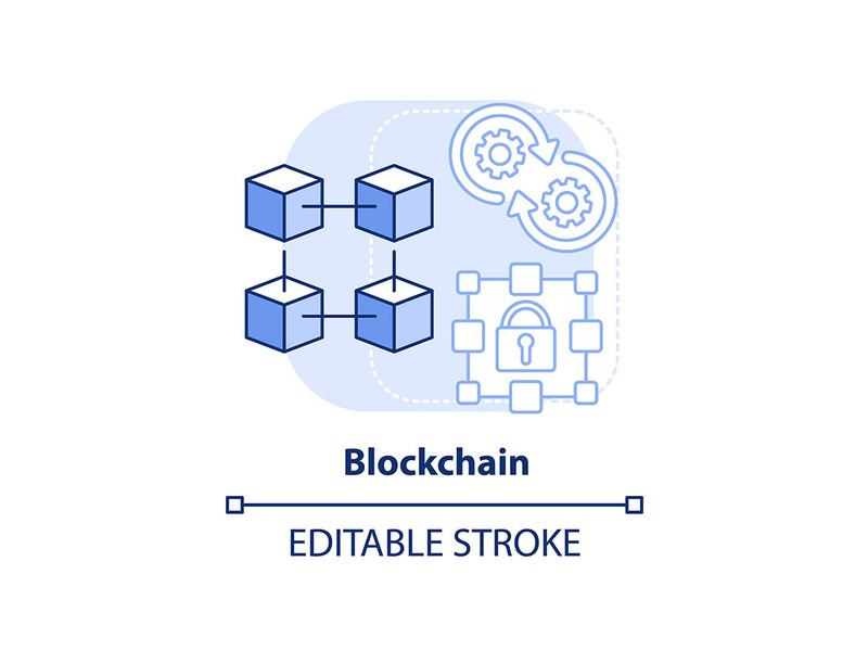 Blockchain light blue concept icon