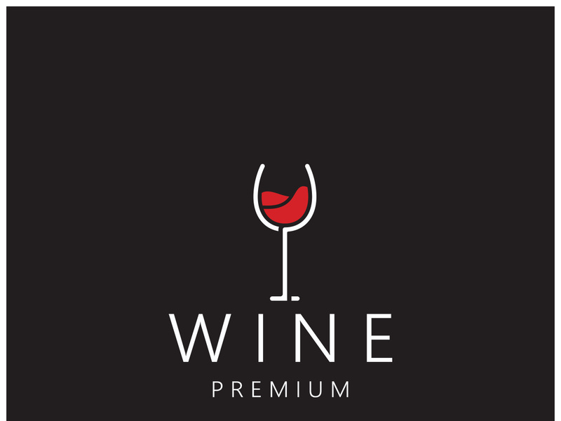 Wine logo with wine glasses and bottles.for night clubs,bars,cafe and wine shops.