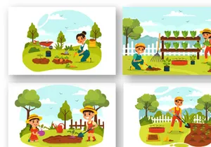 11 Growing Vegetables Illustration