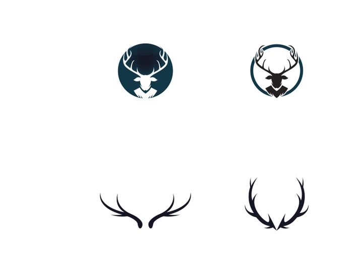 Deer head antler logo