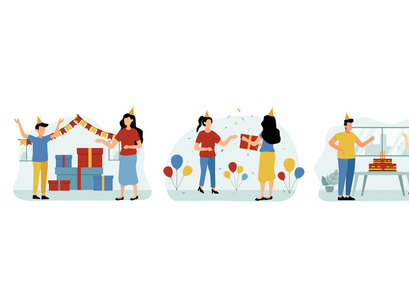 Birthday Flat Illustration