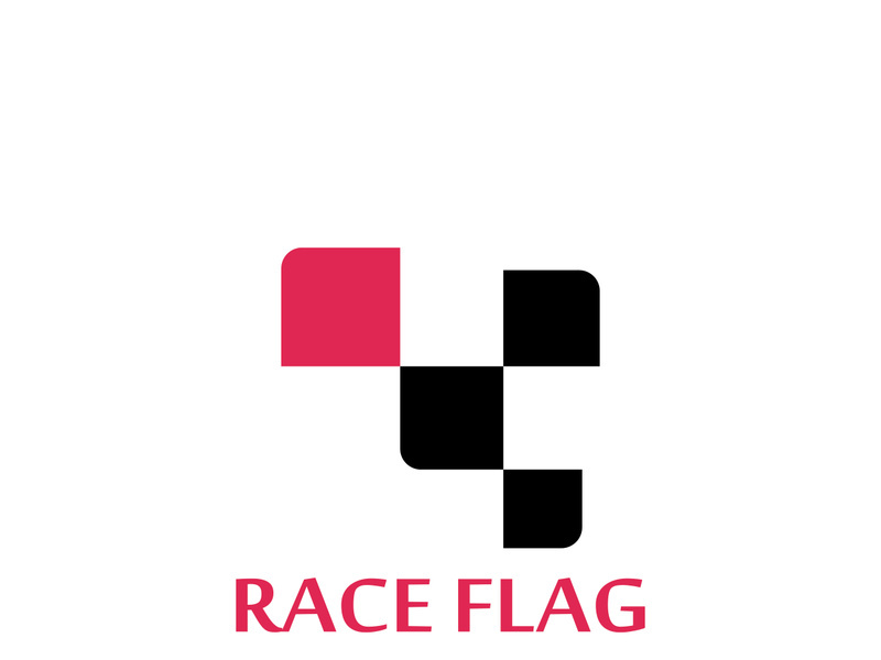 Creative and modern racing flag logo design.