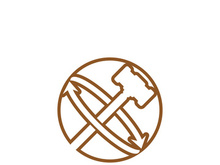 Judge hammer logo and symbol vector