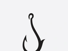 fishing hook logo design concept template