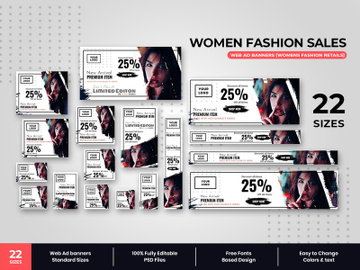Womens Fashion Sales Web Ad Banners preview picture