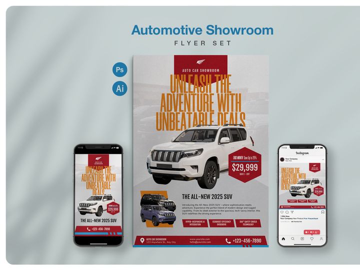 Automotive Showroom Flyer Set