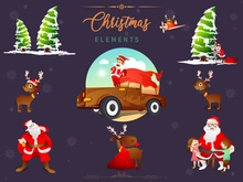 Christmas tree decorative gift, Pine trees happy new year holiday snowman and santa