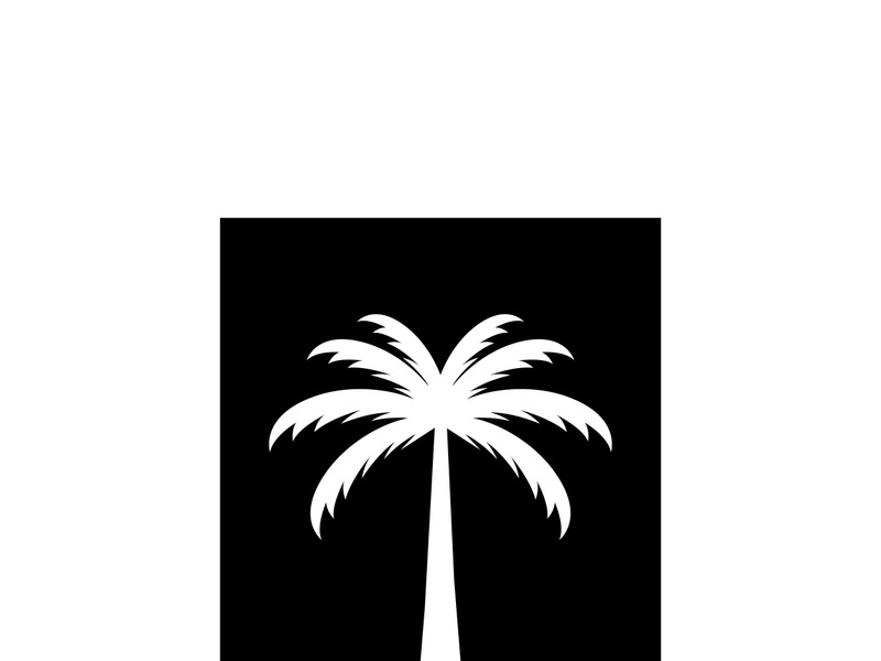 Palm tree summer logo design with creative ideas.