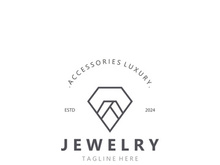 Jewelry Logo Template Design, diamond shop, accessories fashion Design, simple icon