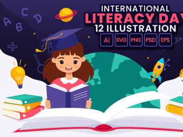 12 International Literacy Day Illustration preview picture