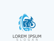 Motorcycle wash logo design elegant and sporty concept cleaning vector