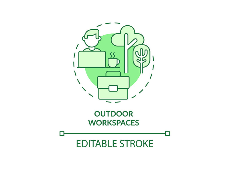 Outdoor workspaces green concept icon