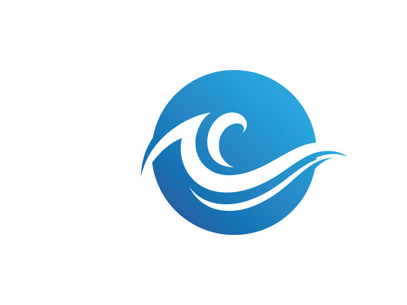 Water wave logo template. Vector illustration.