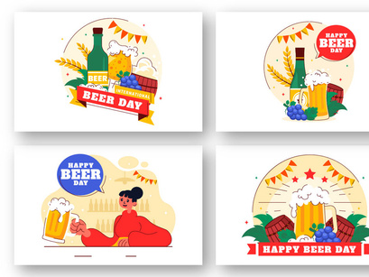 10 International Beer Day Illustration