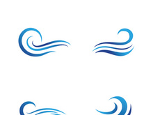 Water wave icon vector template logo