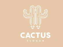 Cactus Logo, Desert Green Plant Vector
