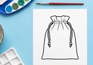 Tas gantung minimalis untuk penyimpanan pakaian. Penutup kain putih ramping dengan ritsleting untuk organisasi lemari dan perjalanan.
